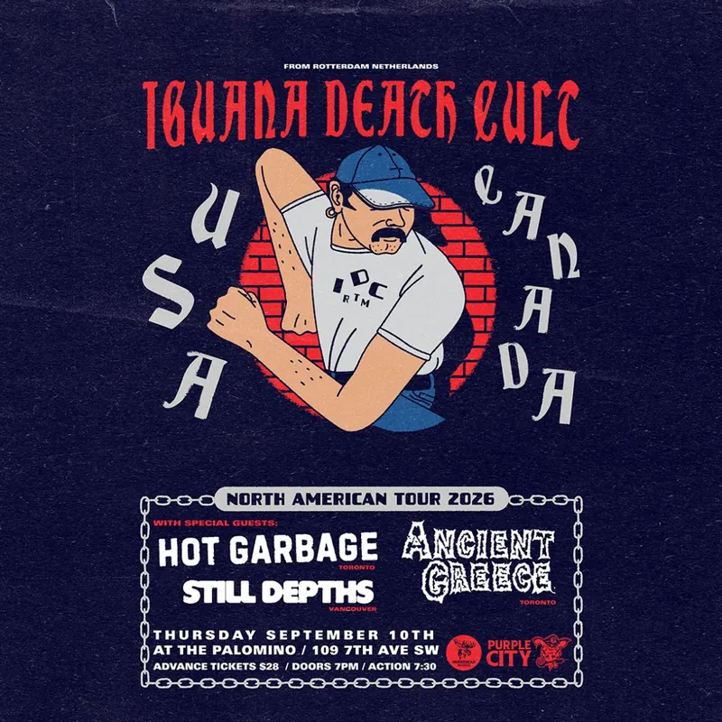 Iguana Death Cult, Hot Garbage, Ancient Greece, Still Depths at The Palomino Smokehouse and Social Club