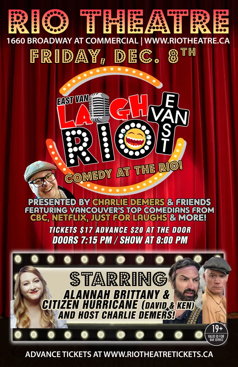 The East Van Laugh RioT: Comedy Fridays at the Rio Theatre à Rio Theatre