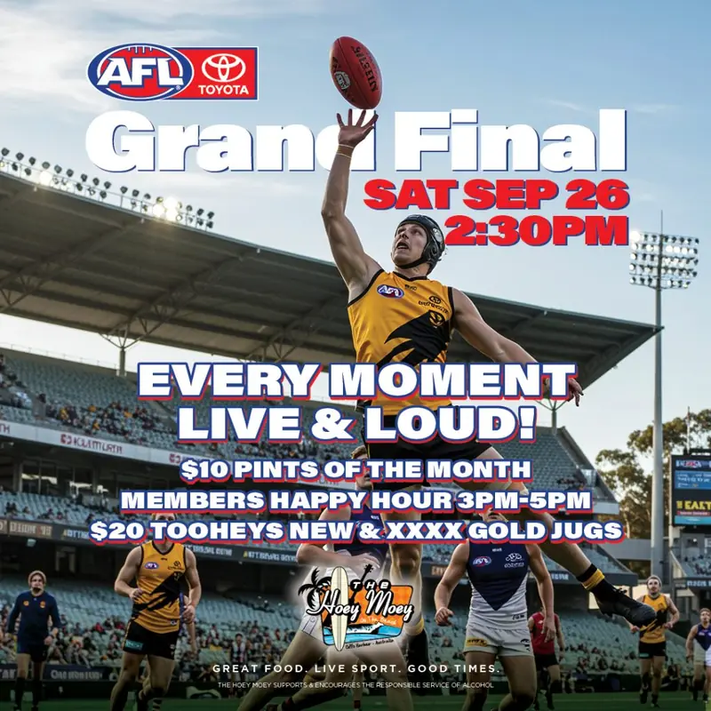 Footy Finals Fever – AFL Grand Final Live & Loud at the Hoey!