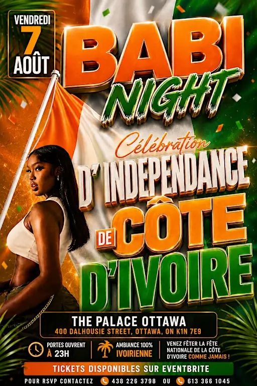 BABI NIGHT – Célébration de l’Indépendance de la Côte d’Ivoire à THE PALACE NIGHTCLUB