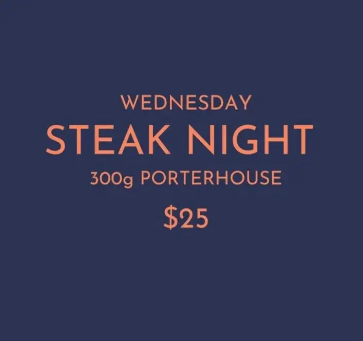 Steak Night Every Wednesday at Rising Sun Hotel South Melbourne