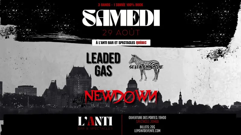 NewDown avec Seventy Minus One et Leaded Gas at L'Anti Bar & Spectacles