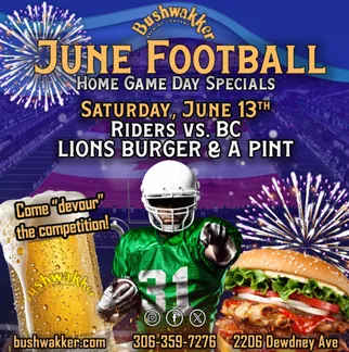 RIDERS HOST THE BC LIONS à Bushwakker Brewpub