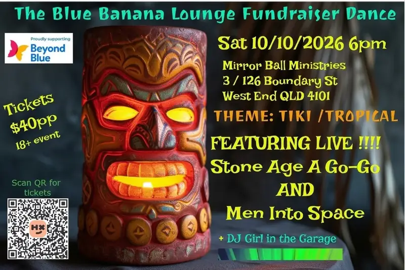 Blue Banana Lounge Tiki Fundraiser Dance en Mirrorball Ministries