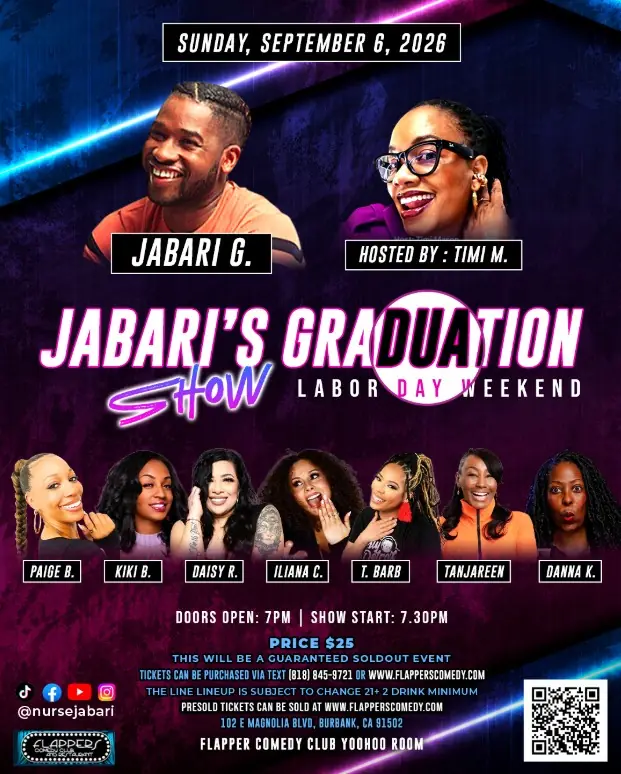 Jabari’s Graduation Show à Flappers Comedy Club