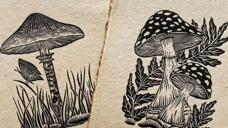 Autumnal Linocut Printmaking