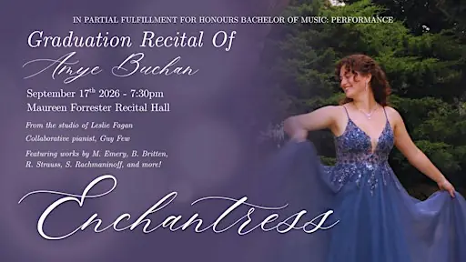Graduation Recital: Amye Buchan, voice à Maureen Forrester Recital Hall