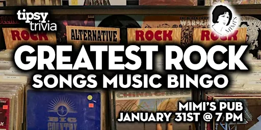 Edmonton: Mimi's Pub - GREATEST ROCK SONGS Music Bingo