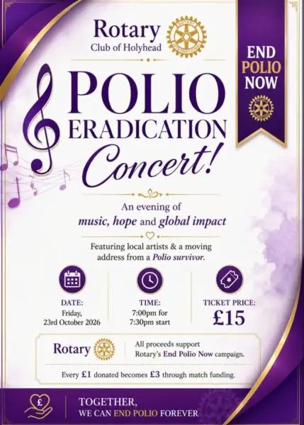Rotary Club – Polio Eradication Concert à Ucheldre Centre