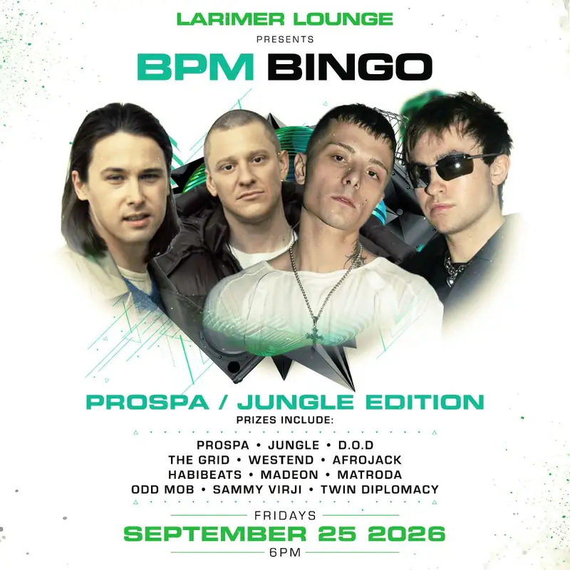 BPM BINGO- special Prospa/Jungle edition! at Larimer Lounge
