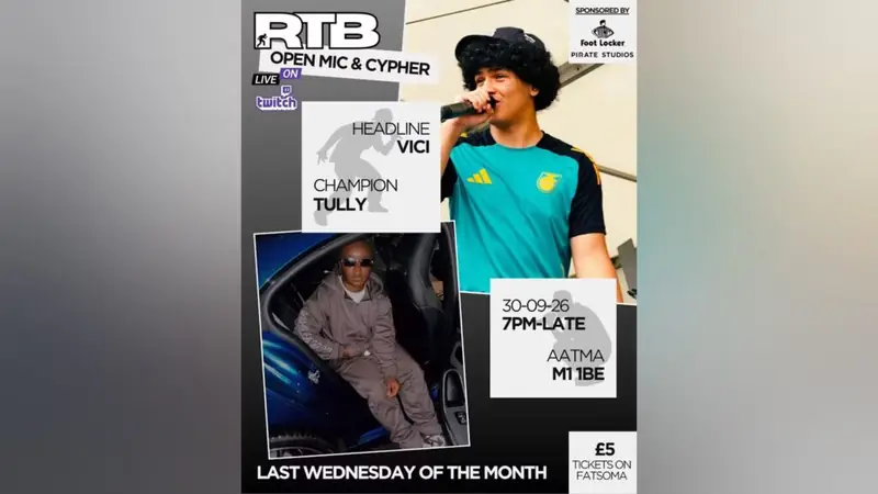 RTB Open Mic & Cypher – Vici Headline & Tully Champion at Aatma