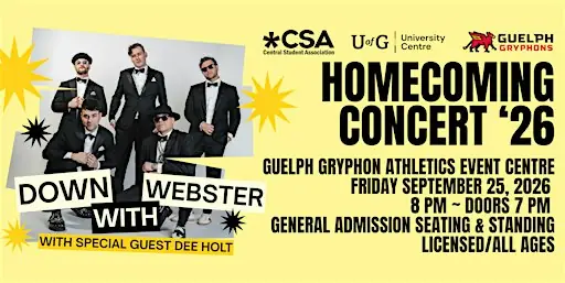 Homecoming 2026 Concert: Down à Guelph Gryphon Athletics Event Centre