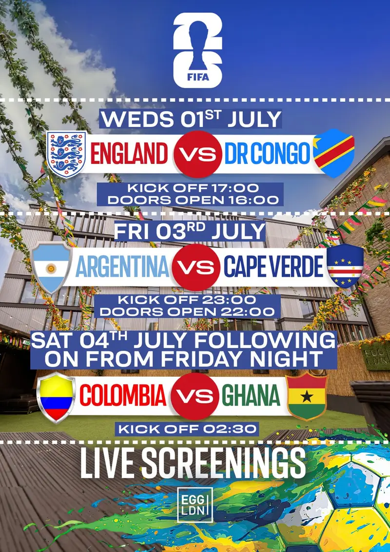 Football Viewing: Argentina v Cape Verde & Colombia v Ghana (Free Viewing)