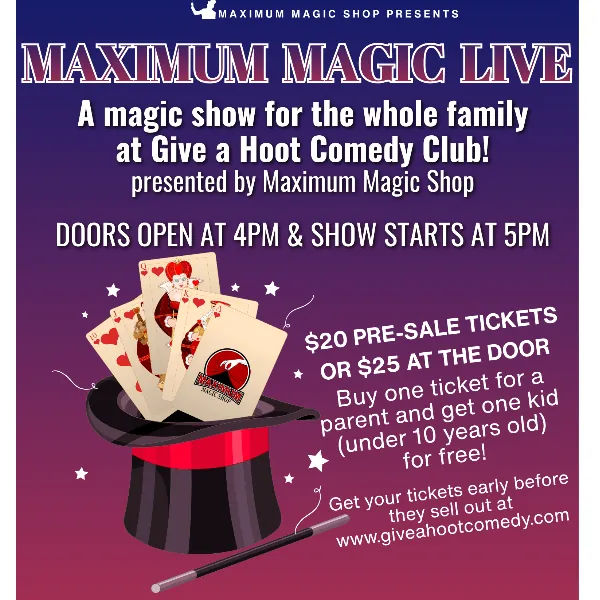 Maximum Magic family friendly magic show