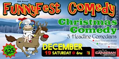 CHRISTMAS COMEDY Party SHOW -Saturday at The Canadian Brewhouse (Calgary University District)
