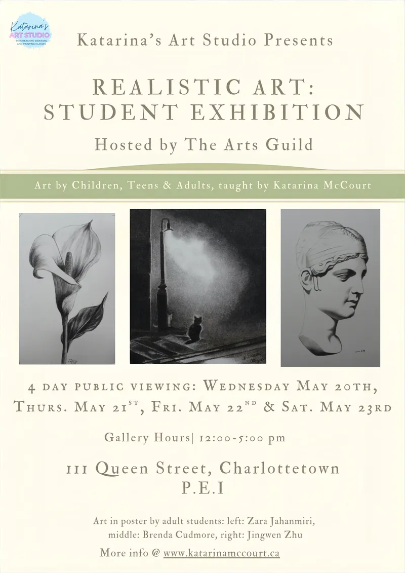 Katarina’s Art Studio Presents: Realistic Art — Student Exhibition at The Guild