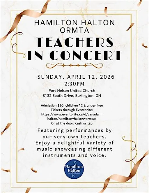 Hamiltonhalton ORMTA Teacher's concert à Port Nelson United Church