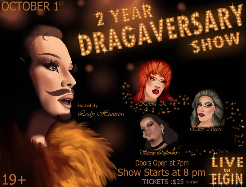 Lady Huntress 2nd Dragaversary at LIVE on Elgin