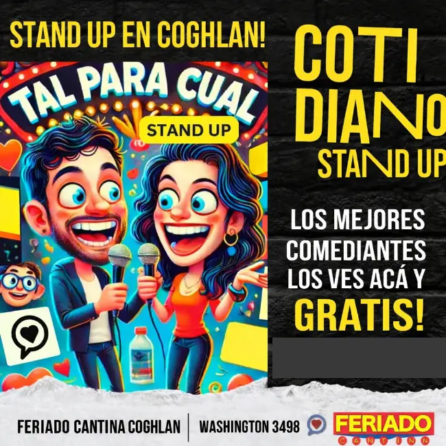 Gratis en Coghlan 21.30hs: Cotidiano Stand Up en Cotidiano