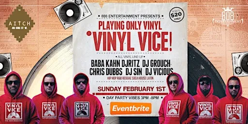 Vinyl Vice - Playing Only Vinyl 90s & OOs Day Party at Aitch Toronto