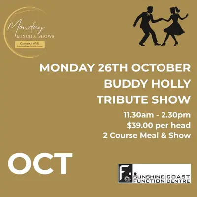 Monday Lunch Show – Buddy Holly Tribute Show en Caloundra RSL