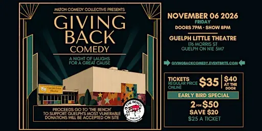 Giving Back Comedy à Guelph Little Theatre (The)