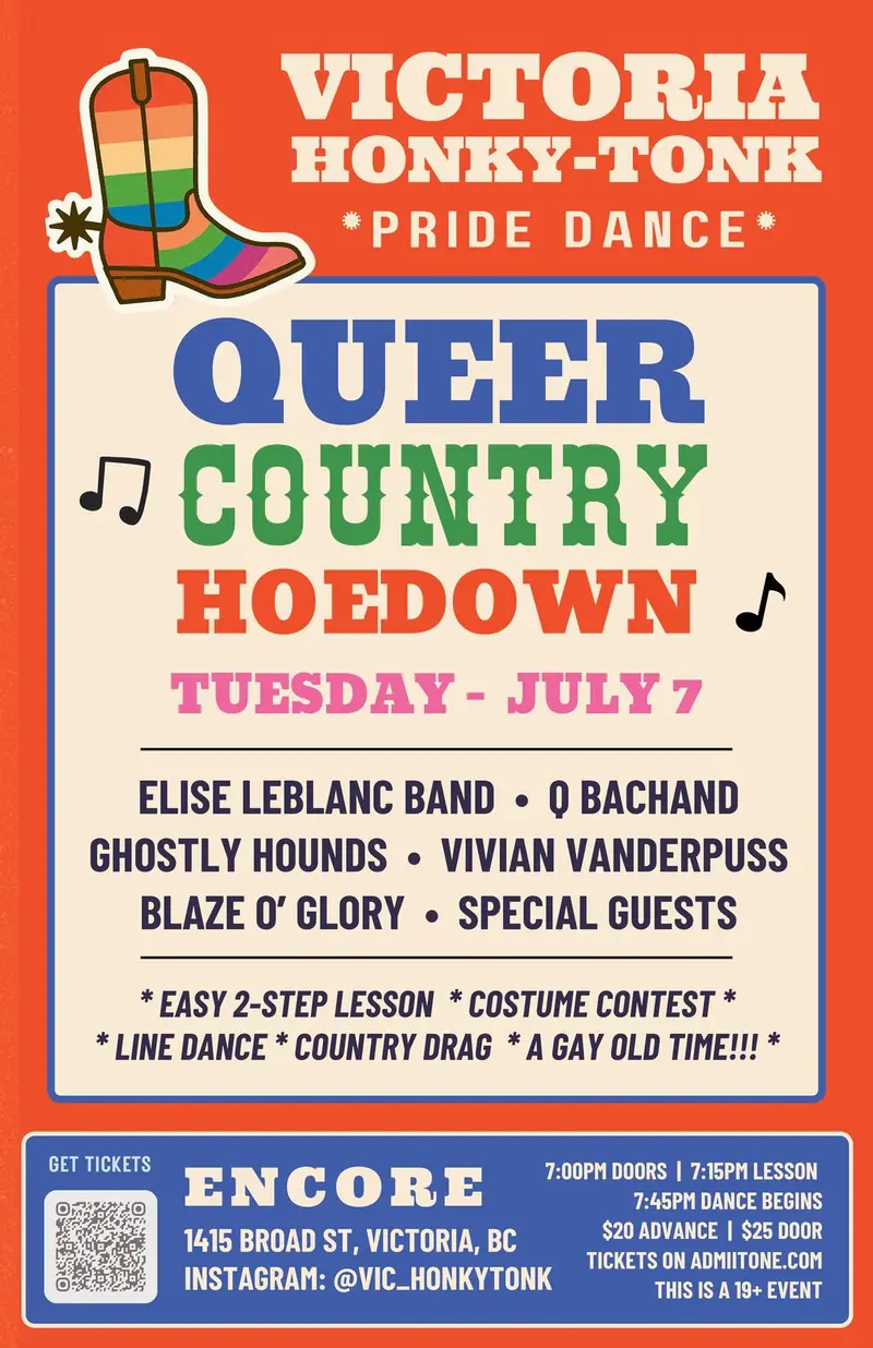 Queer Country Hoedown - Honky Tonk Hoedown: Elise LeBlanc, Q Bachand, Ghostly Ho at Encore Victoria