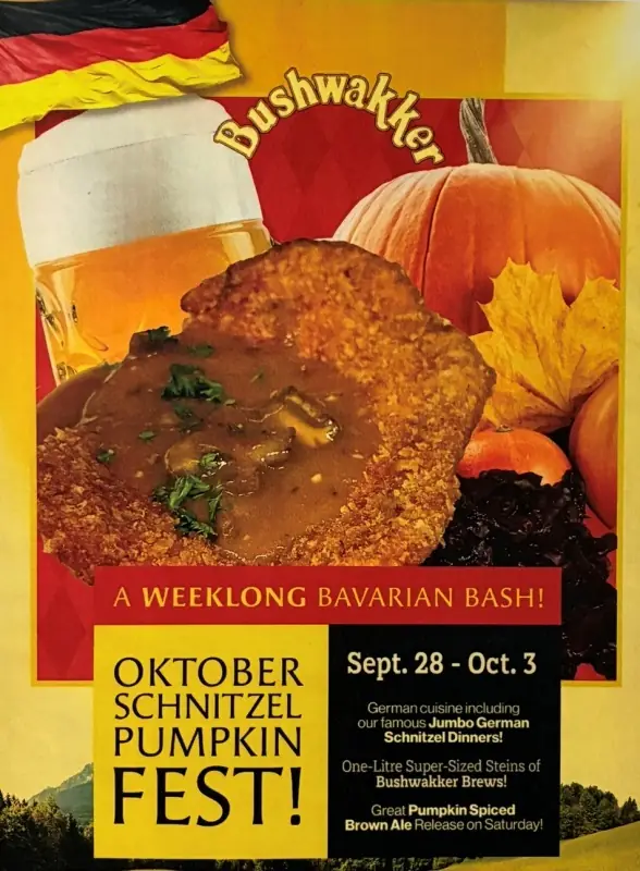 OKTOBER-SCHNITZEL-PUMPKIN-FEST WEEKEND! en Bushwakker Brewpub