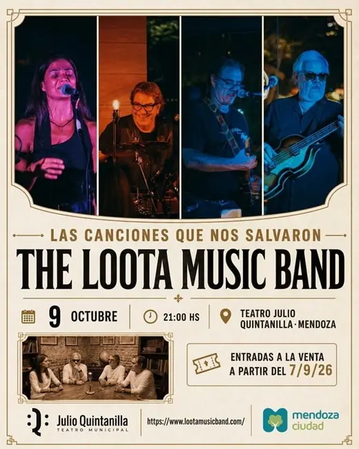 THE LOOTA MUSIC BAND presenta LAS CANCIONES QUE NOS SALVARON at Teatro Municipal Julio Quintanilla