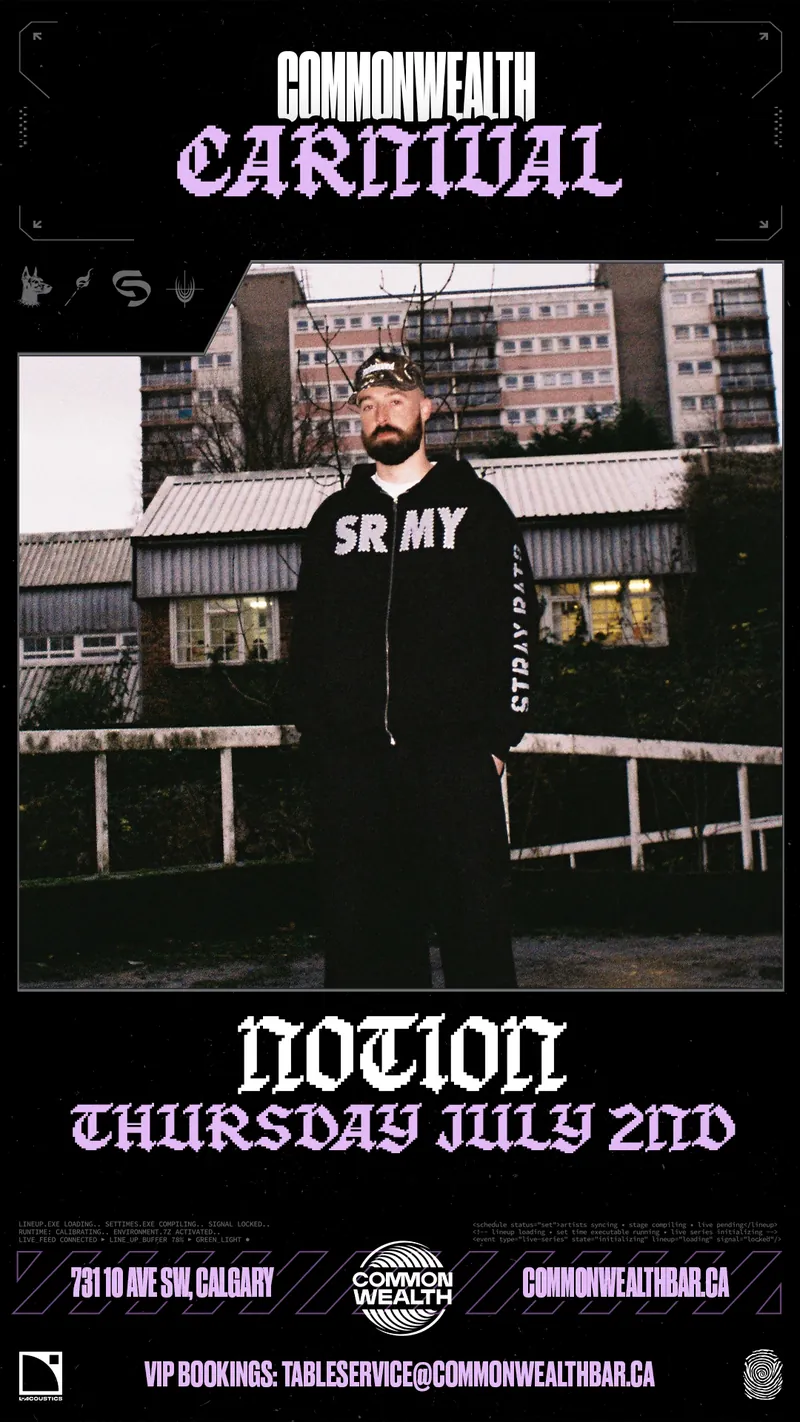 NOTION (Pres. by Commonwealth Carnival) at Commonwealth Bar & Stage