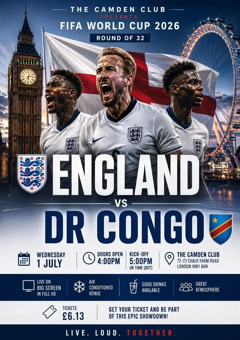 🇬🇧 England vs DR Congo – FIFA World Cup 2026