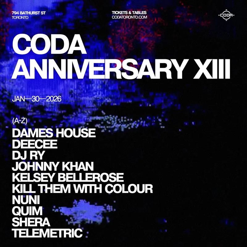 FRI: CODA 13 YEAR ANNIVERSARY