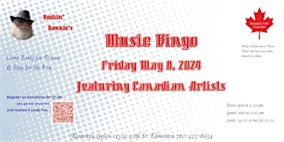 Music Bingo - Canadian Artist at Kingsway Legion (Royal Canadian Legion Br. 175)