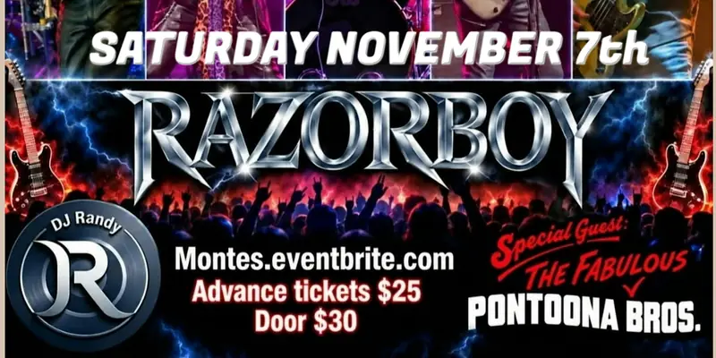 RAZORBOY - The Ultimate 80's Rock Concert Showband en Monte's Showbar Grill