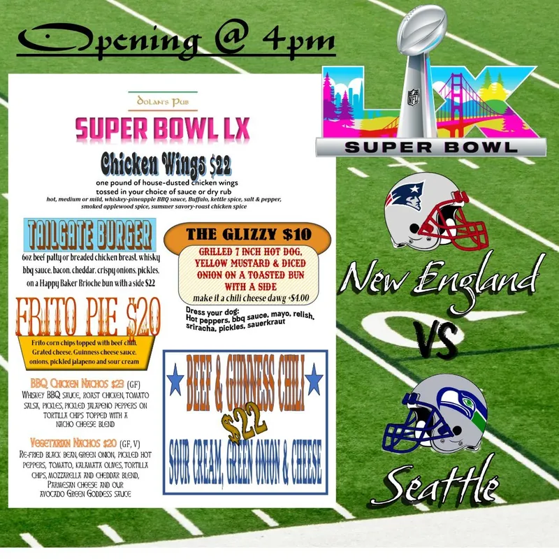 Superbowl Sunday - Doors @ 4pm! à Dolan's Pub