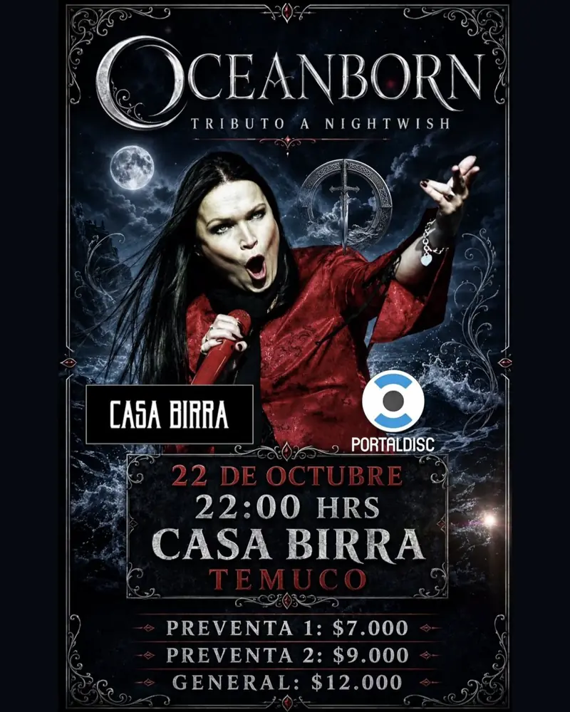 OCEANBORN: TRIBUTO A NIGHTWISH at Casa Birra