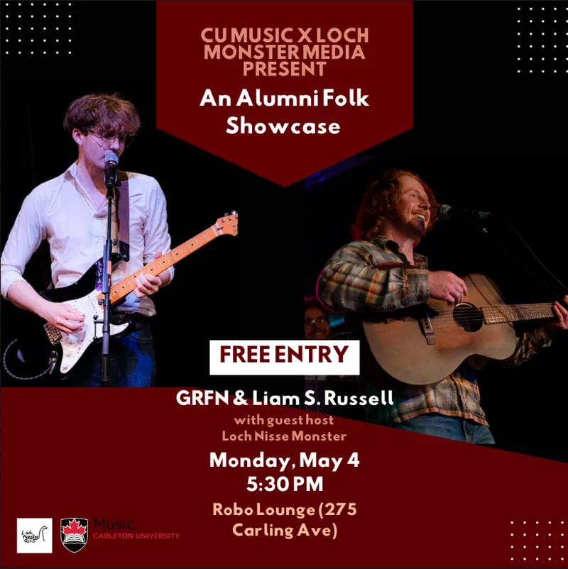Alumni Folk Showcase: GRFN, Liam S. Russell (CU Music x Loch Monster Media) à The Robo Lounge