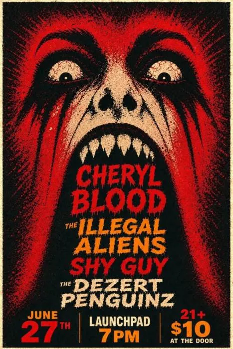 Cheryl Blood * The Illegal Aliens * ShyGuy * Dezert Penguins à The Historic El Rey Theater