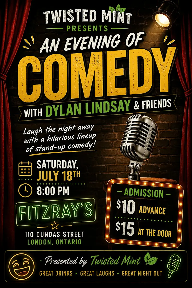 Twisted Mint Presents an Evening of Comedy à Fitzray's Restaurant