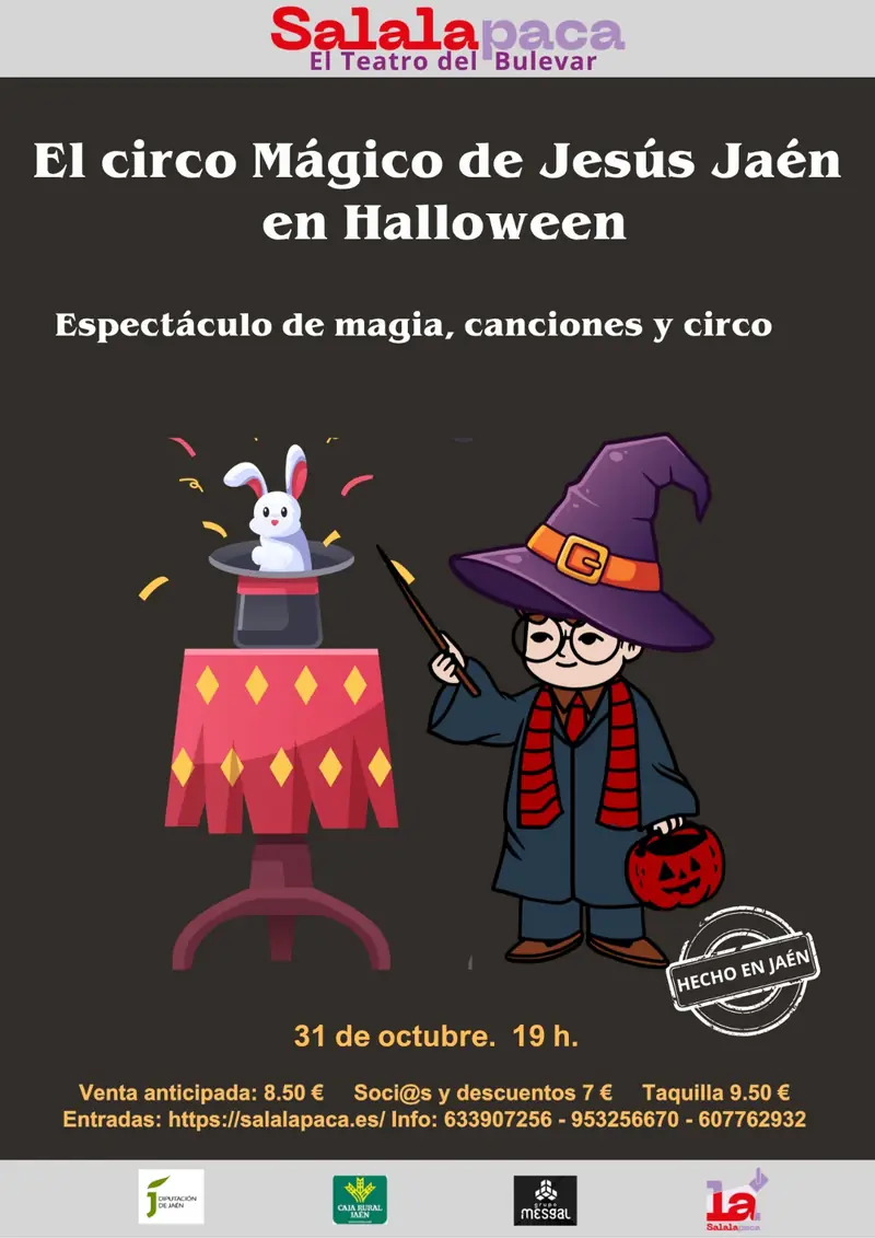 EL CIRCO MÁGICO DE JESÚS JAÉN EN HALLOWEEN en Sala La Paca