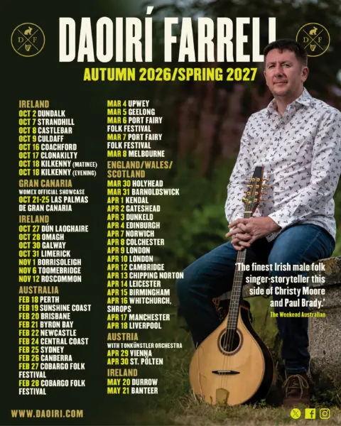 Daoirí Farrell UK Tour 2027 en Ucheldre Centre