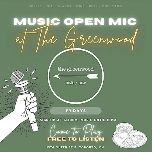 Friday Night Music Open Mic at The Greenwood at The Greenwood