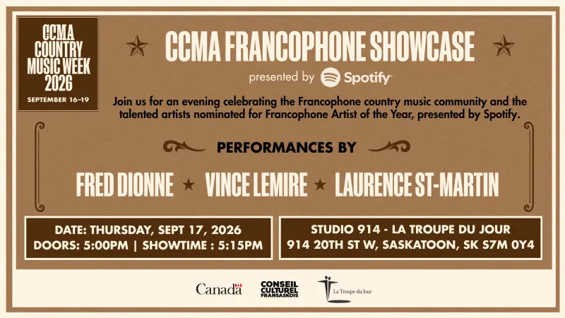 CCMA FRANCOPHONE SHOWCASE & MIXER at Studio 914 - La Troupe du Jour