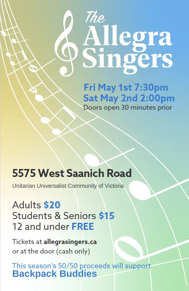 The Allegra SIngers! at First Unitarian Church of Victoria