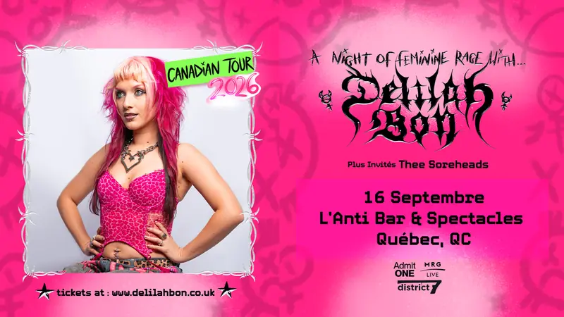 Delilah Bon - Tournée Canadienne avec Thee Soreheads à L'Anti Bar & Spectacles