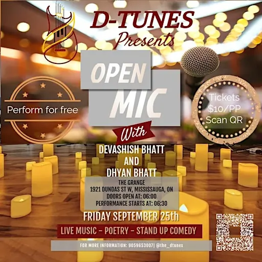 Open MIC by D-Tunes à Heritage Mississauga (Mississauga Heritage Foundation)