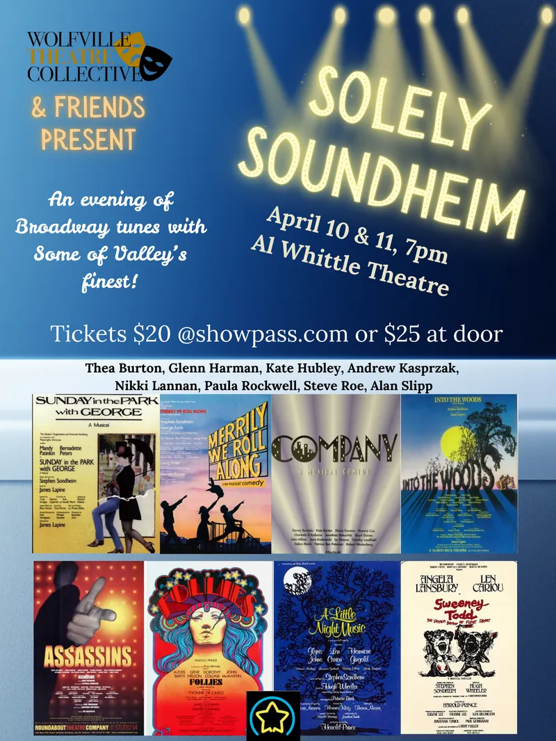 Solely Sondheim — Friday and Saturday at 7pm at Al Whittle Theatre