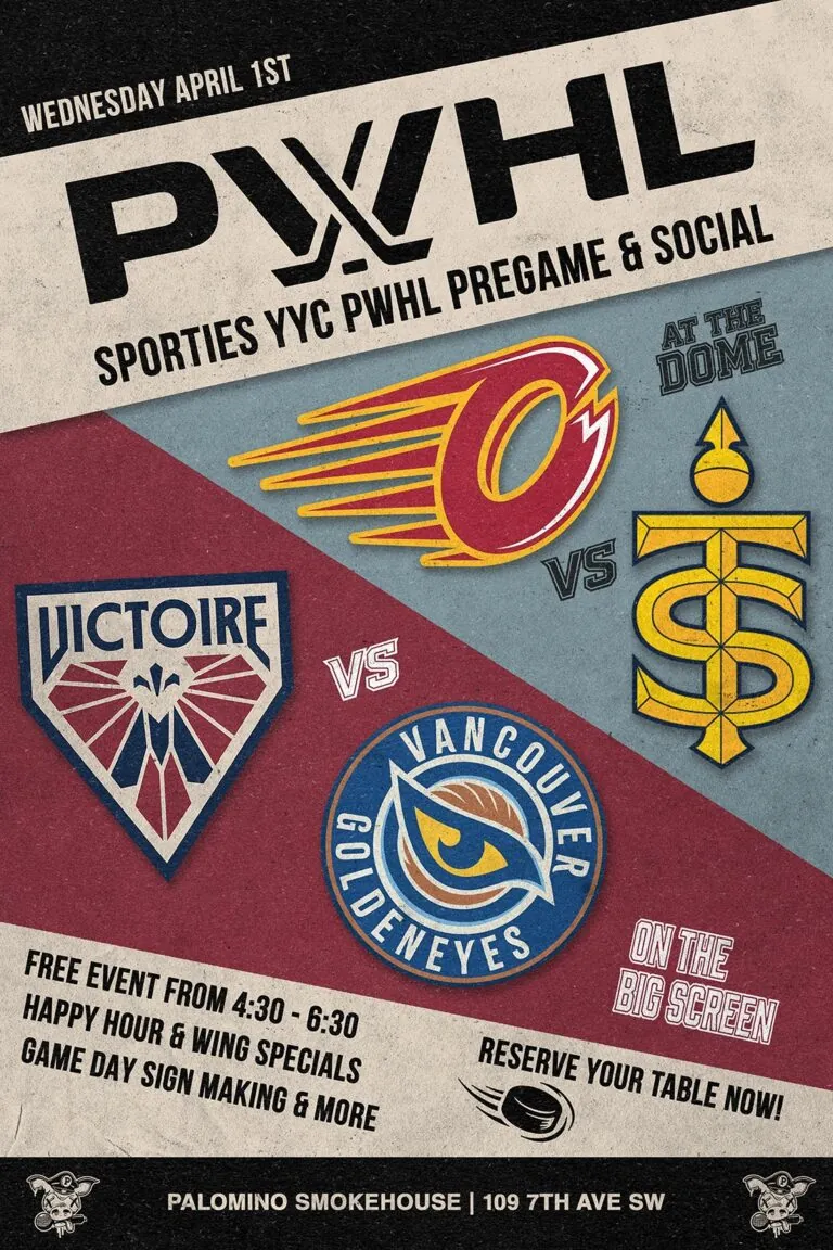 SPORTIES.YYC – PWHL Takeover Tour Pre-Game & Social at The Palomino Smokehouse and Social Club