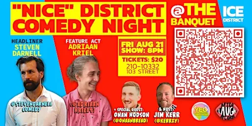 'NICE' District Comedy Night in Downtown Edmonton at The Banquet (Edmonton ICE District)