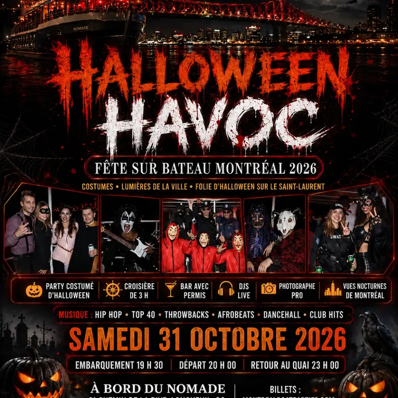 FÊTE SUR BATEAU HALLOWEEN HAVOC MONTRÉAL 2026 at Nomade
